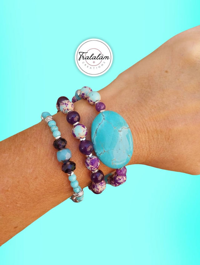 ✨ Ensemble bracelets Triptyque Azur Impérial ✨