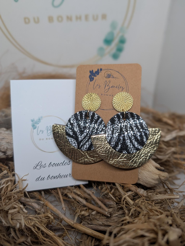 Boucles d'oreilles Dona zèbre doré do018