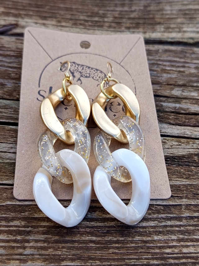 Boucles d'oreilles maillons acrylique Raj Tej