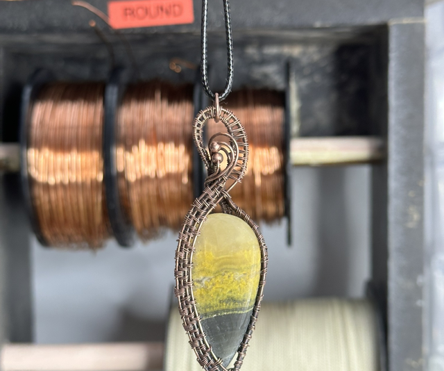 Bumblebee jasper pure copper pendant 