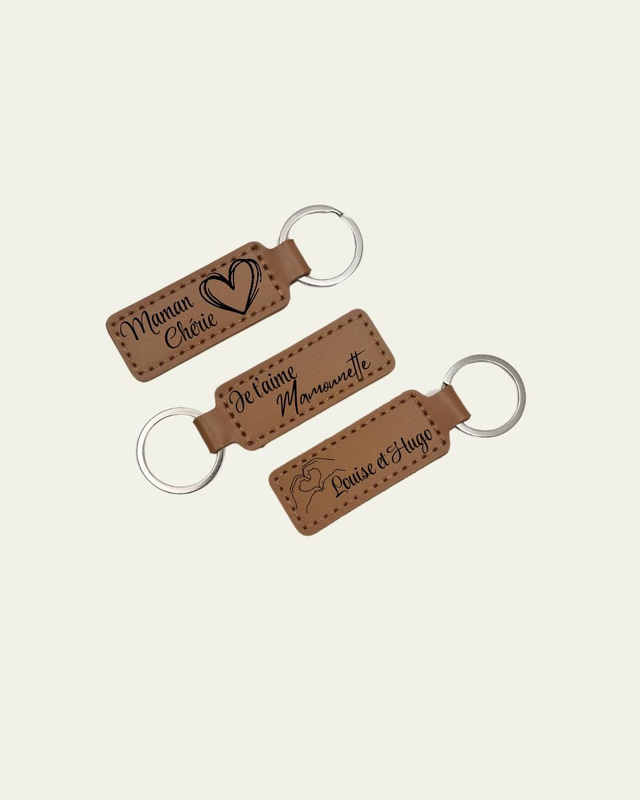 Porte clé cuir synthétique