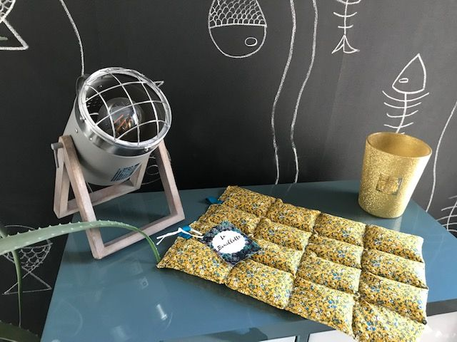 Bouillotte en graines de lin bio - XXL 30x45 cm - tissu liberty jaune