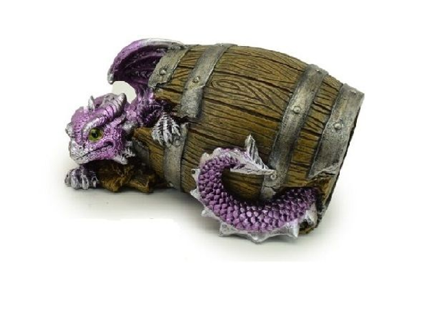 Dragon bébé dans tonneau renversé mauve