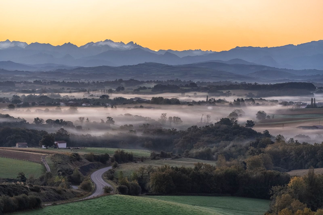 Brume matinale sur Masparaute Cadre 40X50