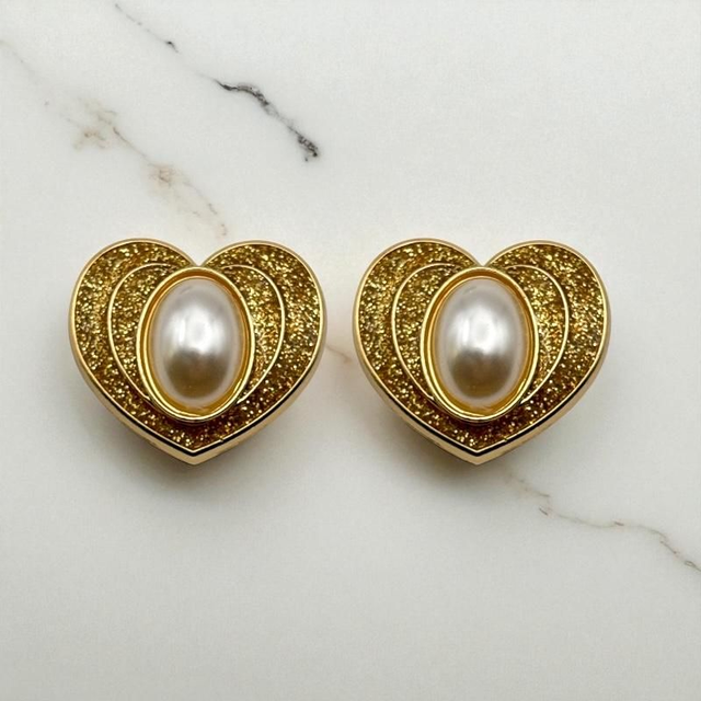 Bijoux de bouton Coeur Eternel Paillette Or