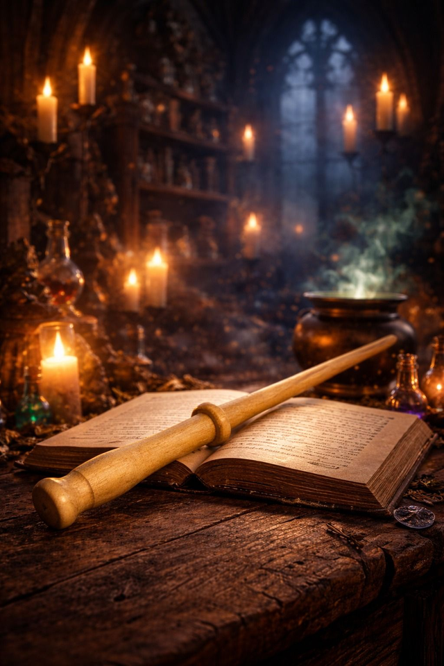 Zauberstab: Zauberlehrling – handgefertigter Holz Zauberstab