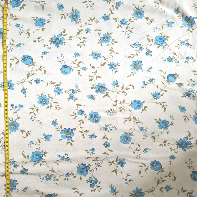 Tissus vintage fleurs bleues