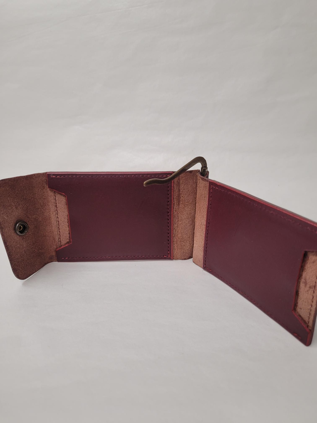 Bifold Leather Card Holder With Money Clip - 4 Card Slots - Raylan - ML-009