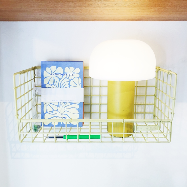 Wire shelf medium, green beige 