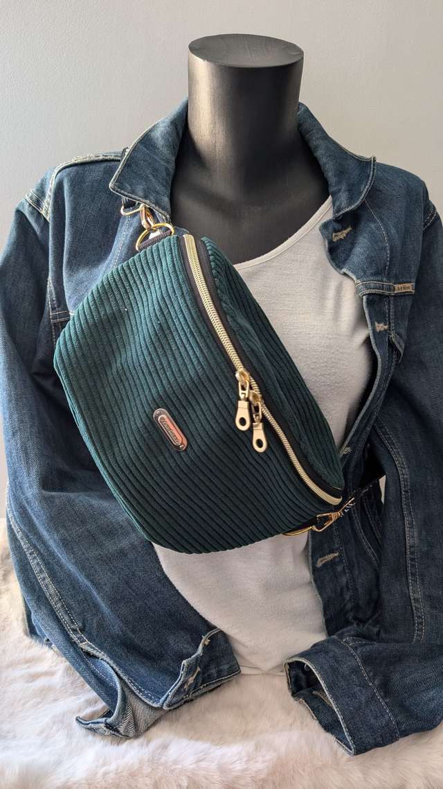 Sac Banane en Velours Côtelé Vert sapin