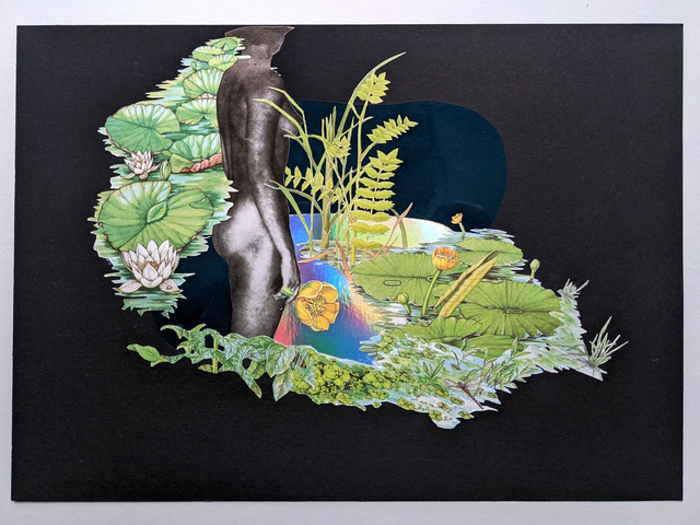 'The wader' collage (original, unframed)