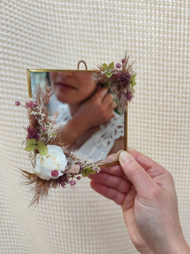 Miroir floral "Matcha & Rose"