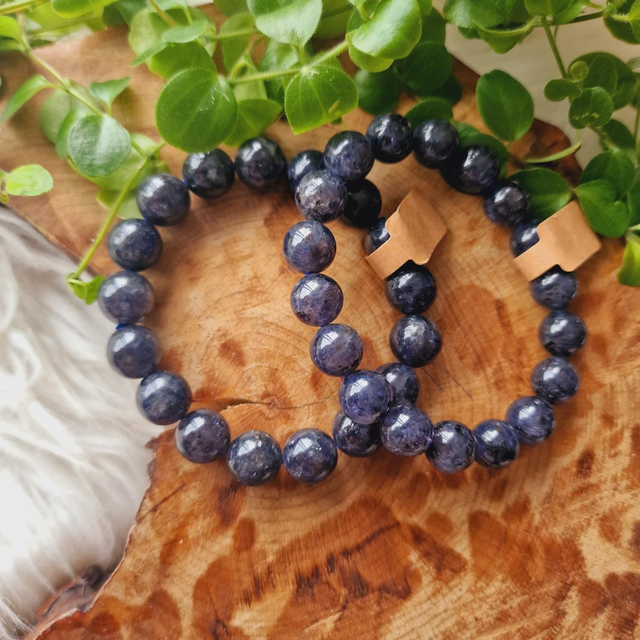 Iolite Larger 12mm Beaded Bracelet 