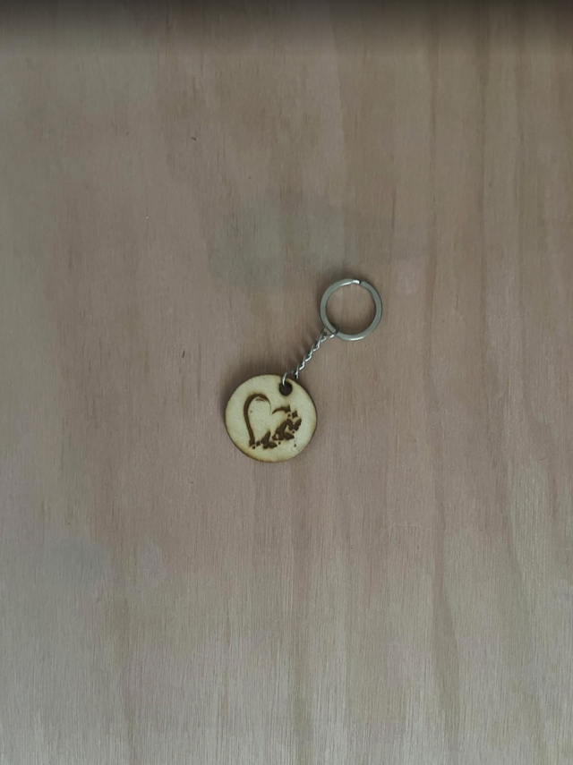 Porte-clés cœur et papillons 