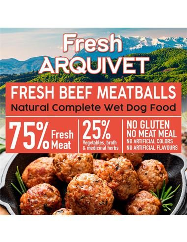 Boulettes de bœuf à la patate douce et aux carottes - 6 boites x 0.400 Kg = 2.400 Kg - Arquivet / ARQ1234