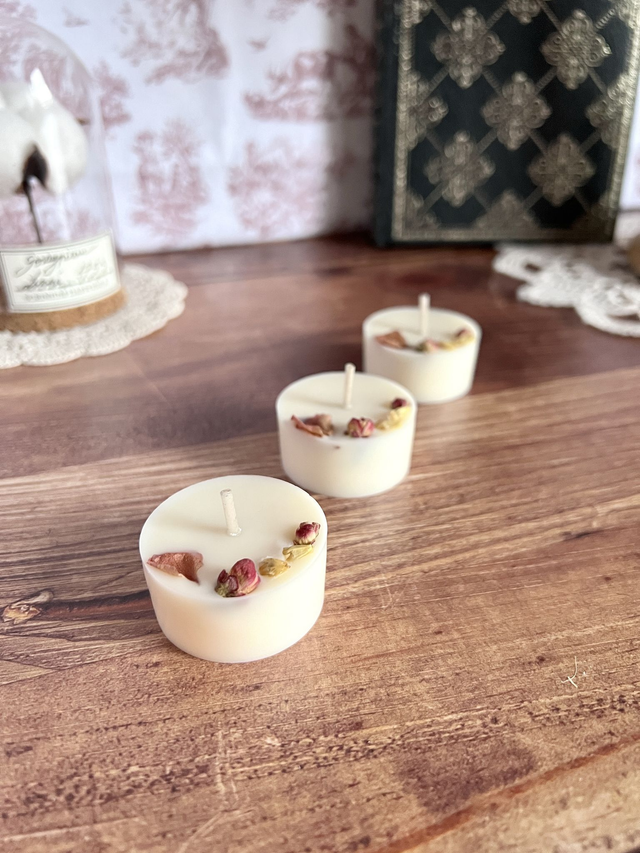 ❤️ Mini bougie fleurie - parfum Douce Lueur (à l&#039;unité)