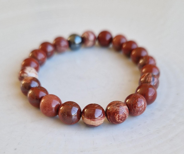 Bracelet JASPE ROUGE 8mm 
