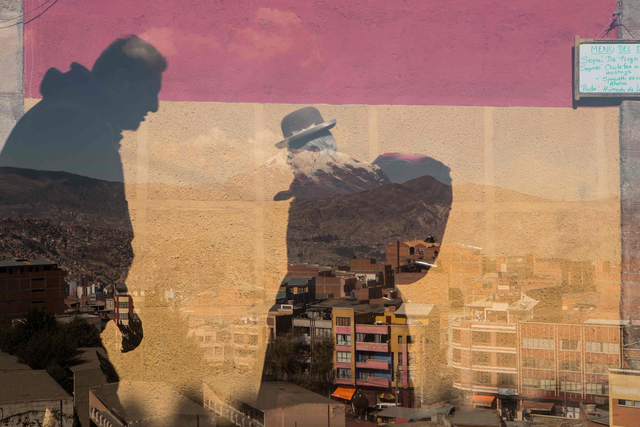 Cholita La Paz Bolivia - Double Exposure Photo Print