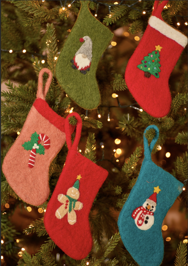 Felt Character Mini Stockings, Available in 5 Designs