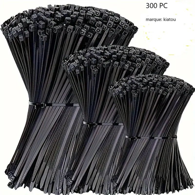serre-câbles en nylon noir, 3 taille 10/15/20cm, 300PC