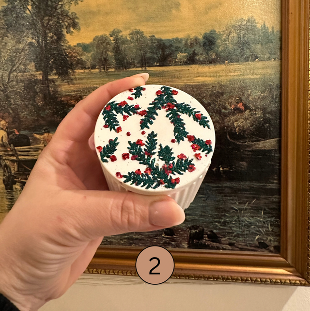 SMALL CHRISTMAS CANDLE HOLDER| STORAGE POT