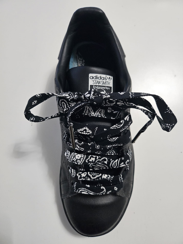 Lacets en tissu fait main - bandana noir