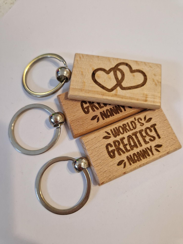 Premium Beech Greatest Nanny Keyring
