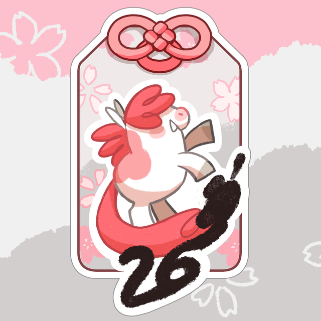 Naklejka Ponponi omamori 2026