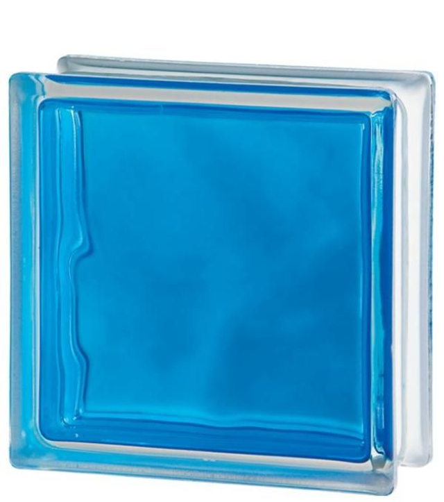 Brilly Blue Colour Injected Glass Block 