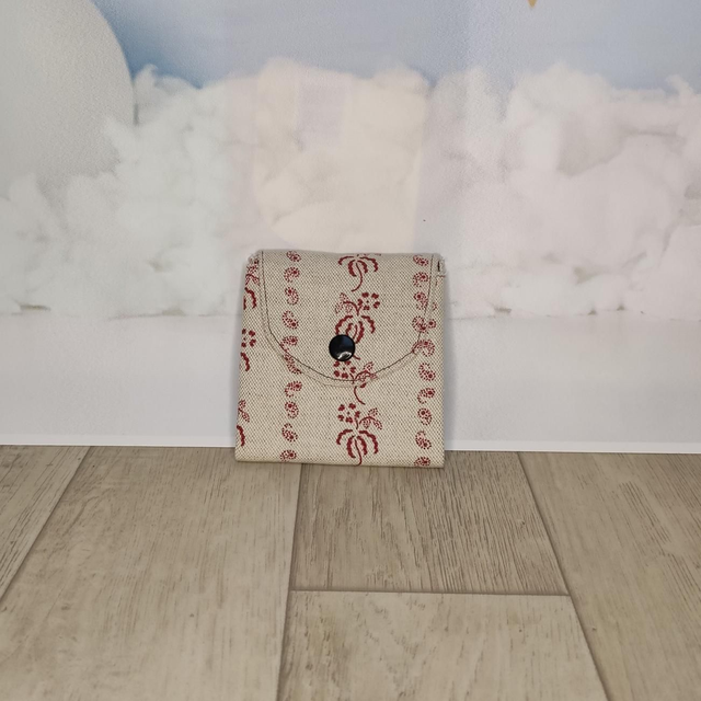 Porte cartes beige bordeau 