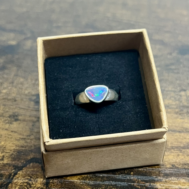 Bague en argent et Opale Australienne - Taille 53 
