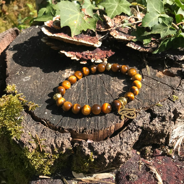 BRACELET MALA en Œil de Tigre d'Afrique du Sud MM