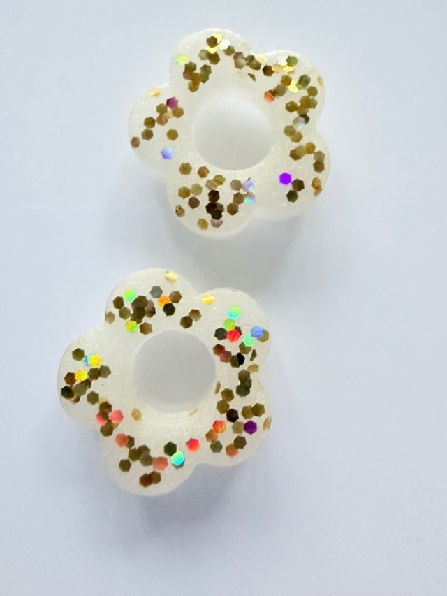 PAMPILLES EDEN blanc cassé paillettes confettis dorées