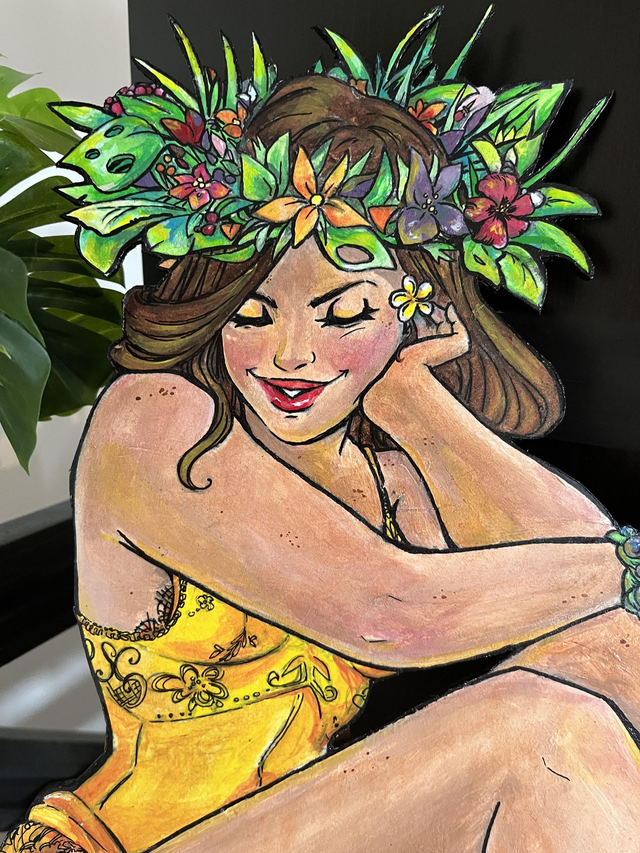 Pin-up sur bois: Koé