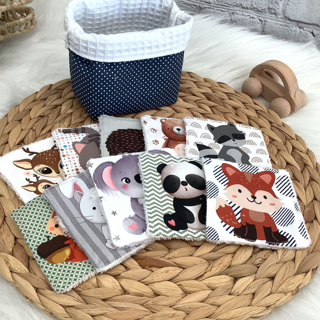 Panière de 10 lingettes animaux 