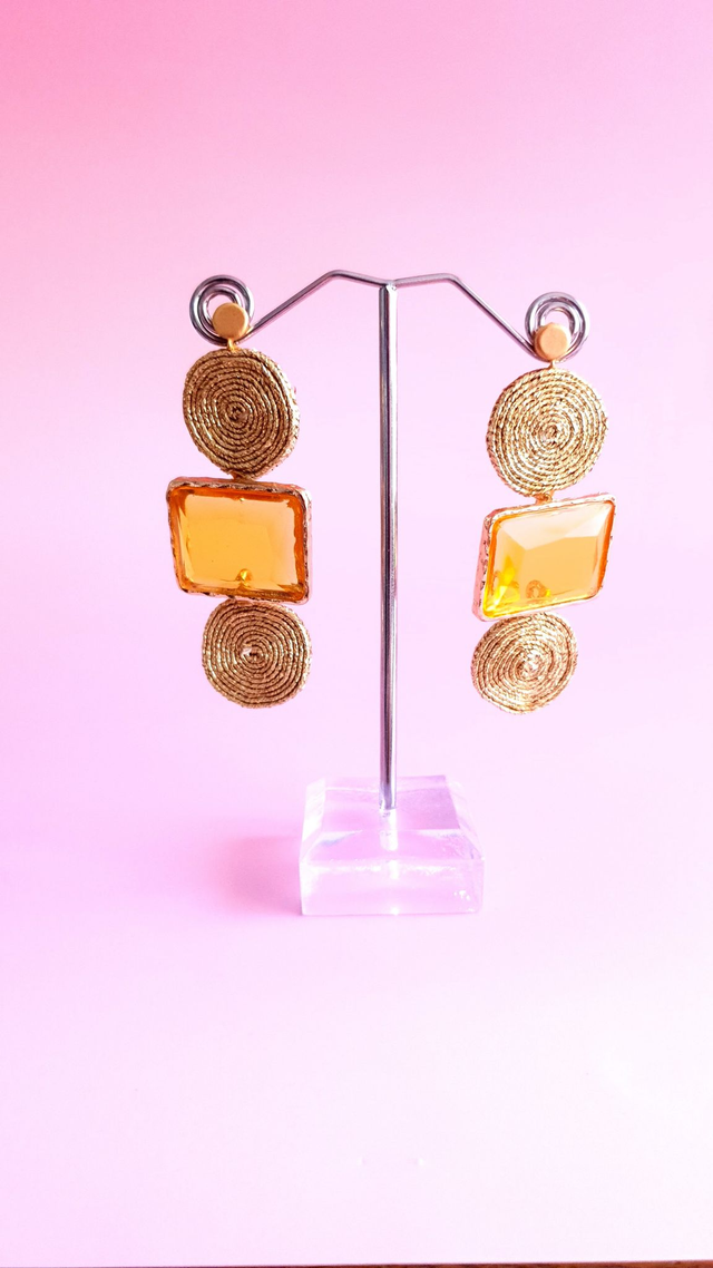 Boucles d'oreilles Tourbillons jaune