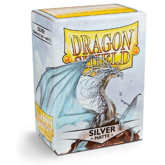Dragon Shield Standard Size Card Game Sleeves Box - Matte Silver