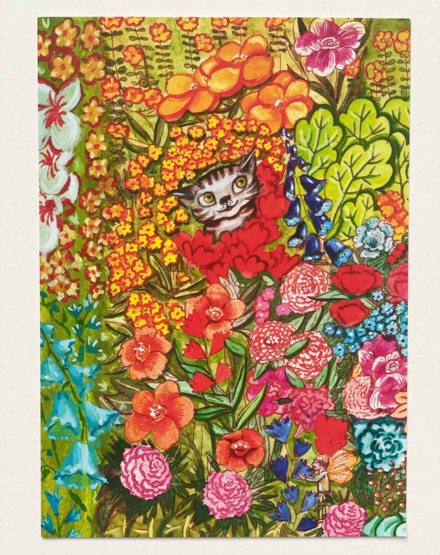 Böhm & Böhm - Postkarte "Blumenkatze" / Postcard "Flower Cat"