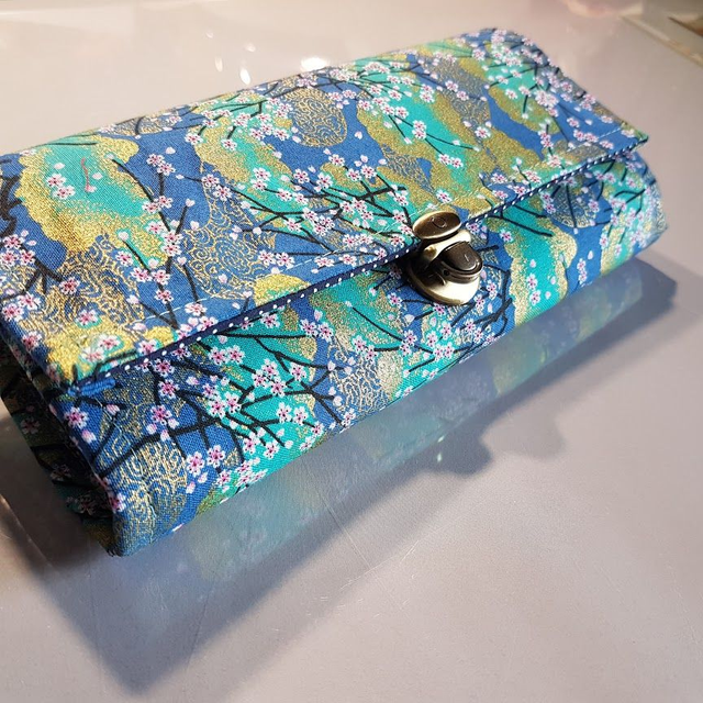 Portefeuille Long à fermoir &quot;Akina&quot; bleu turquoise