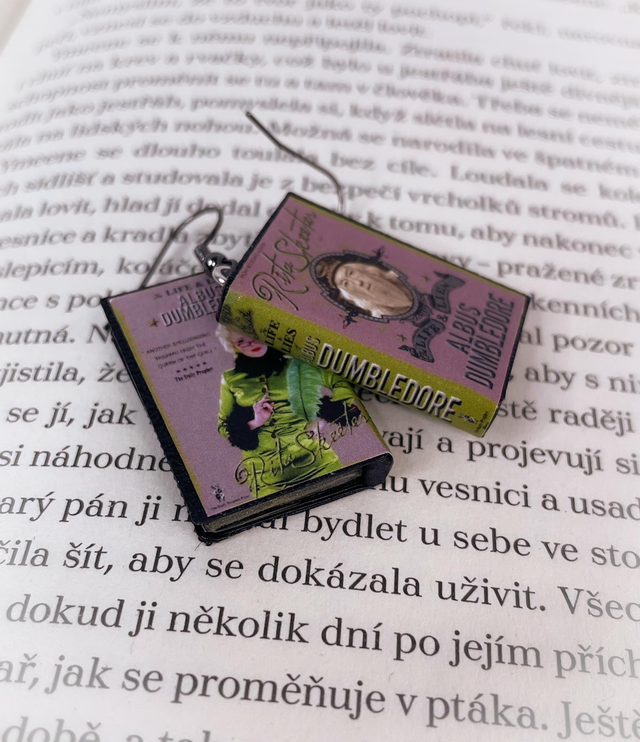Náušnice mini knížky HP Dumbledore