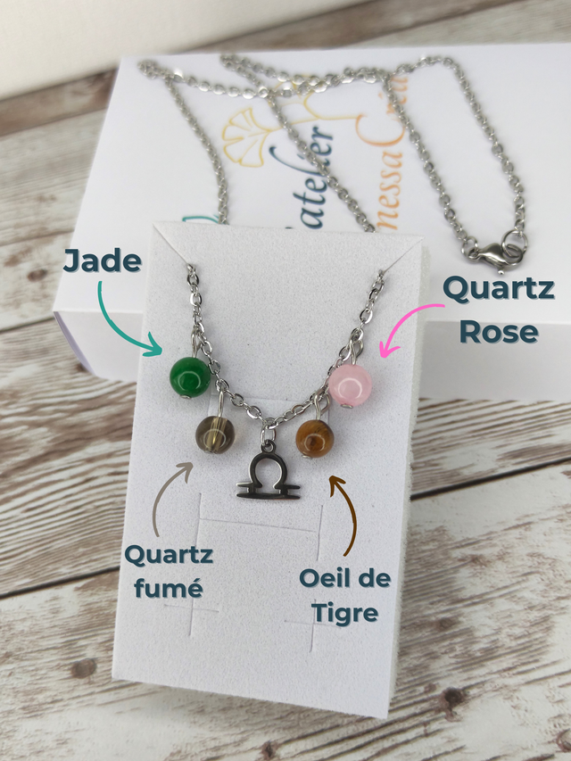 Collier Astro &quot;Balance&quot; pierres naturelles