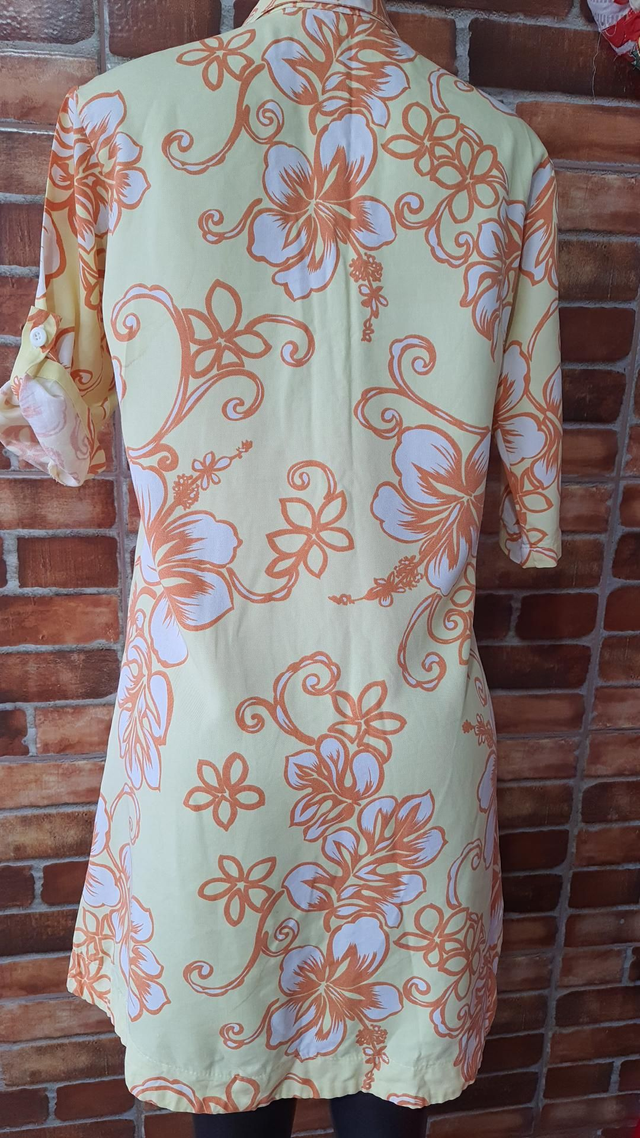 Vestido Estampado Florado T/M. Manga Longa