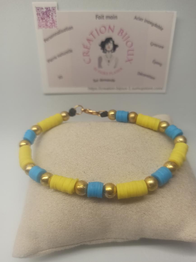 Bracelet jaune et bleu 