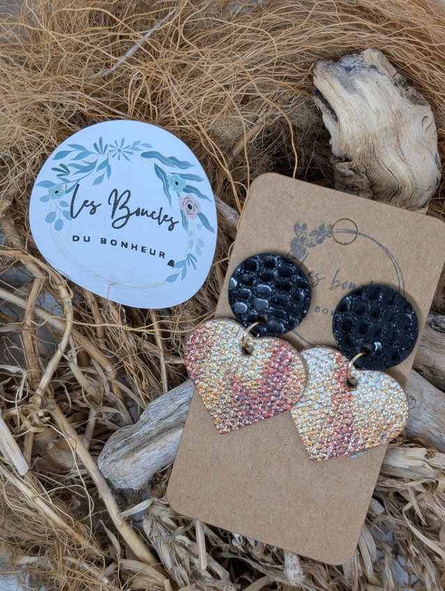 Boucles d&#039;oreilles Coeur ❤️  doré terracotta bronze c2034