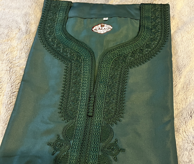 Premium 3/4 Sleeve Moroccan Thobe in Olive