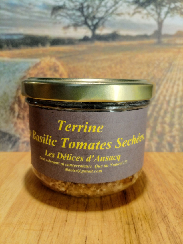Terrine au Basilic et Tomates sechées.