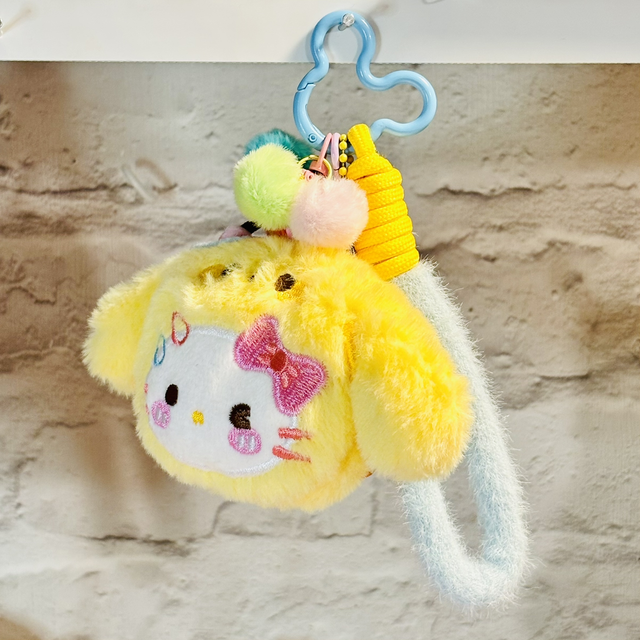 Cute Kawaii/Hello Kitty Pom Pom character plush keychain