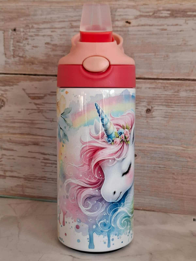 Gourde 350ml licorne arc en ciel