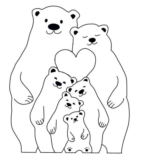 Famille Ours Coeur