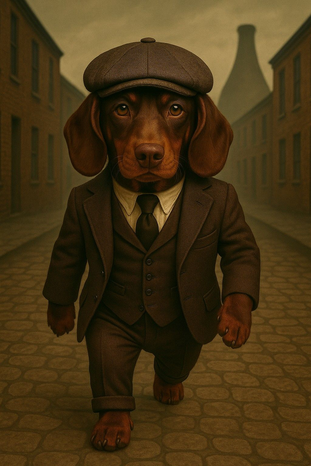 Dachshund  Framed Canvas Peaky Pooch